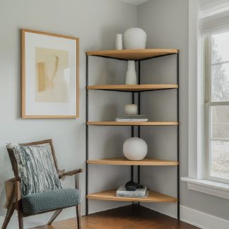 Maximizes Space: Perfectly designed to fit snugly into corner spaces, optimizing room layout and storage