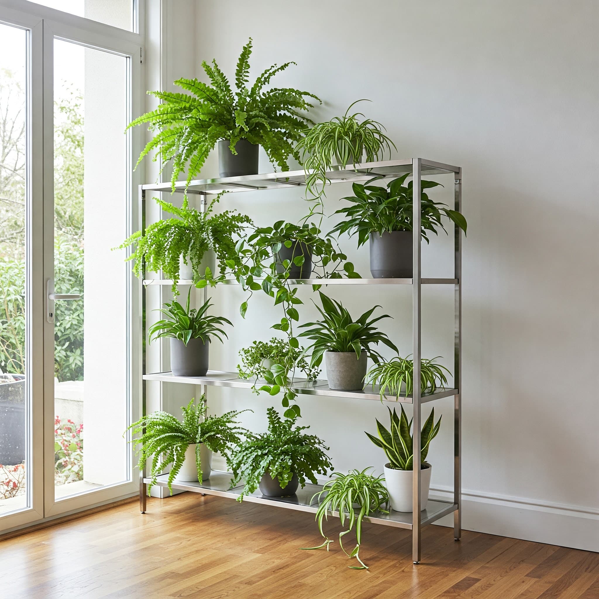 Indoor Plant Rack is a stylish, space-saving solution for displaying your favorite plants