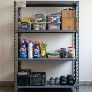 Steel shelving unit for home and office storage in Pune – easy assembly