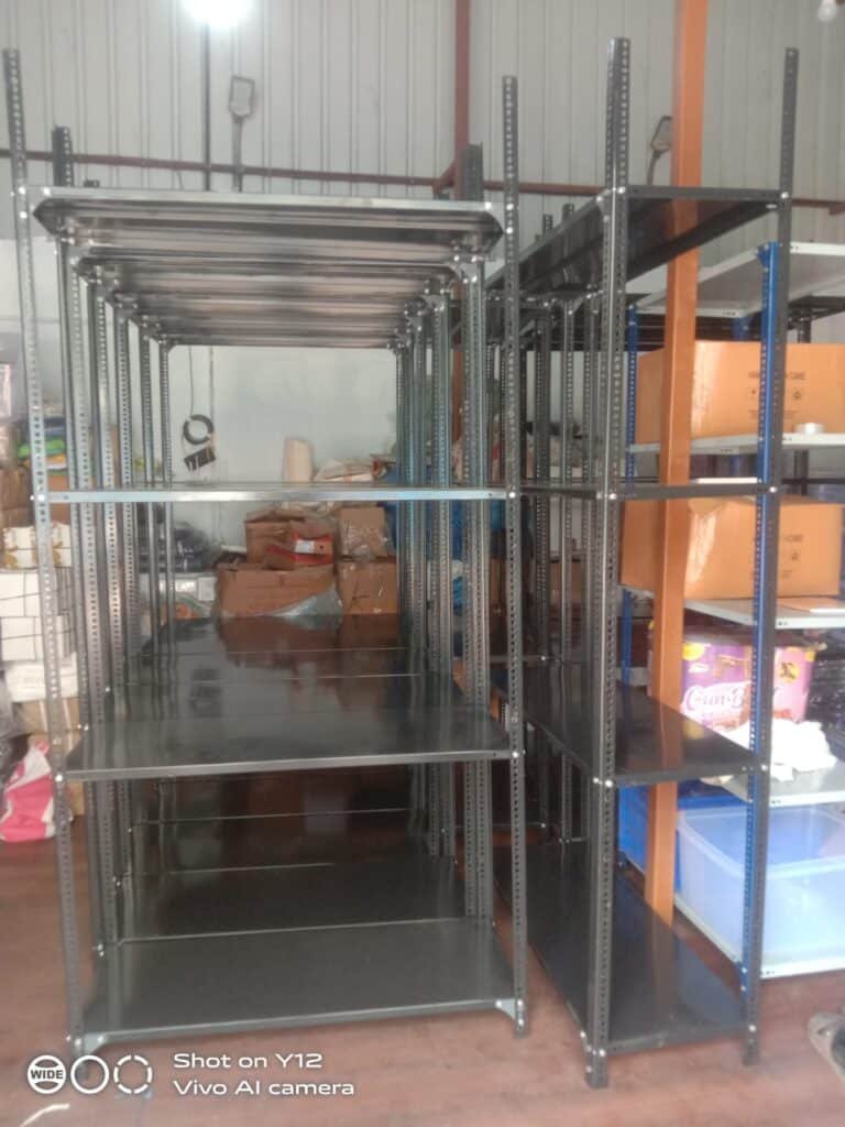 Warehouse storage racks Pune – multiple bays installed at Roott Square by Ace of Spades