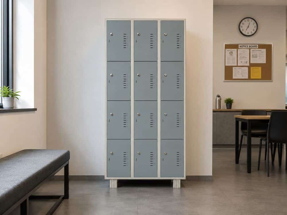 Steel locker installed in an office break room in Pune